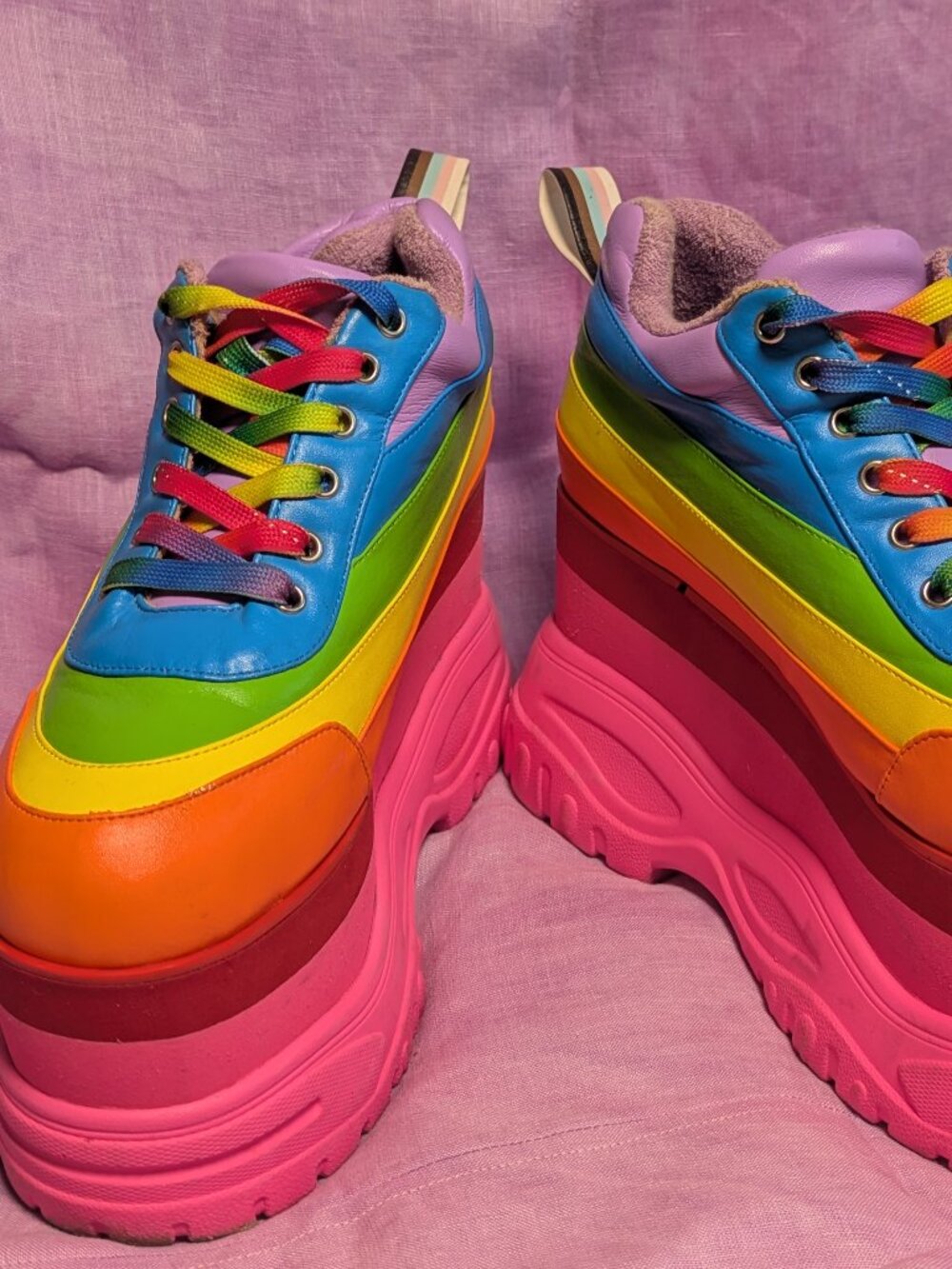 Club Exx Dolls Kill Rainbow Sneaker Platform Pride Size 11 Women's